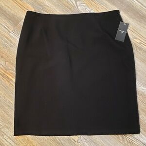 Tahari ASL Womens 16 Mini Pencil Skirt Black Satin Lined Stretch Classic Career